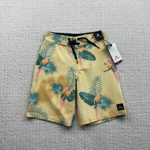 Rip Curl Mirage Parrots Floral tropical AOP Board Shorts Boys Youth Sz 8 Surf